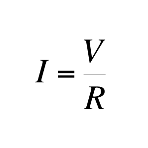 I = V / R (ley de ohm)